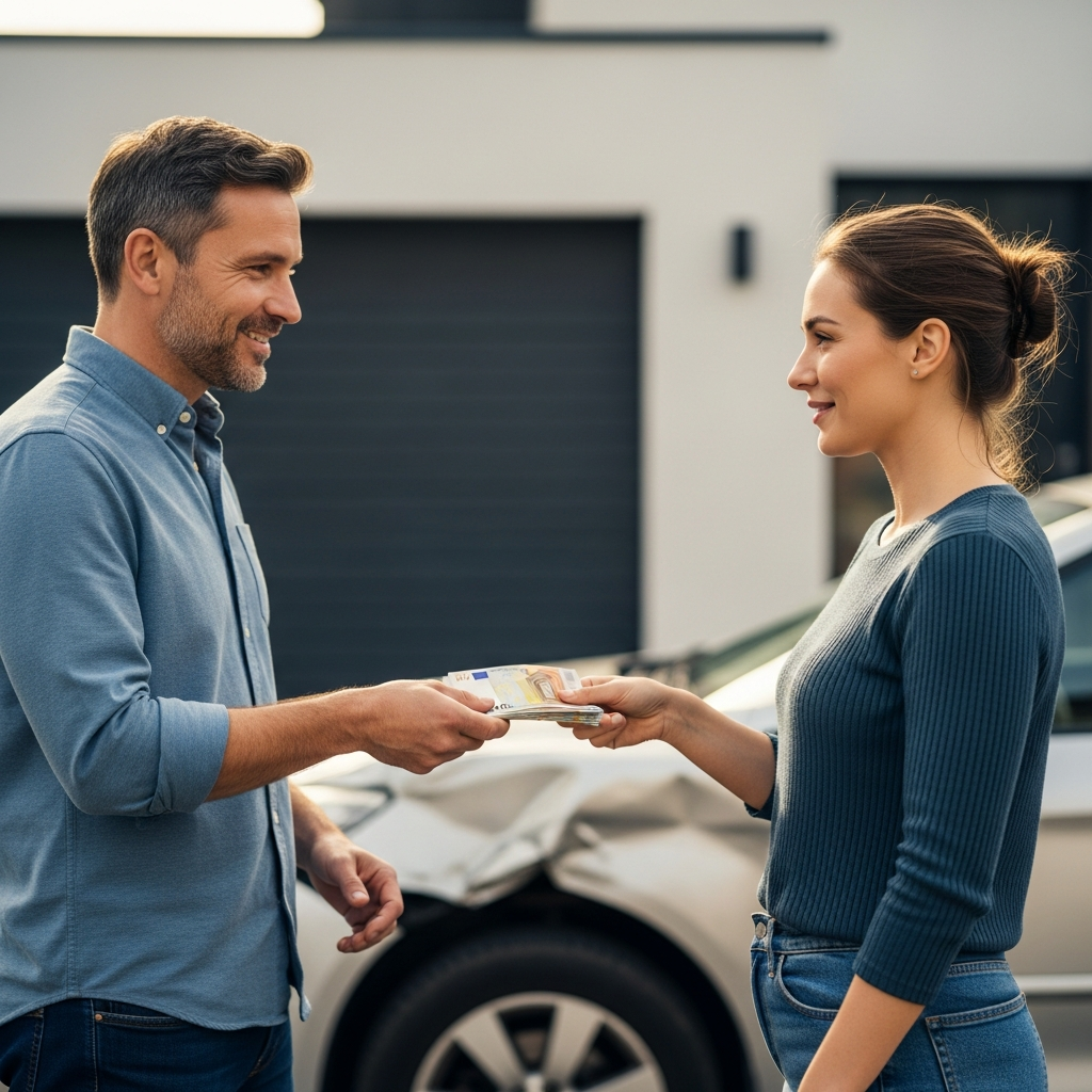 Paiement cash immédiat rachat véhicule sinistré à domicile
