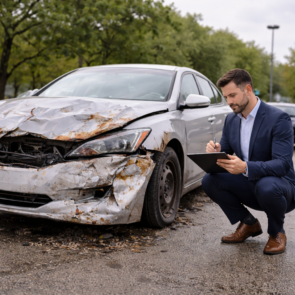 engagement-inspection-voiture-accidentee-parking
