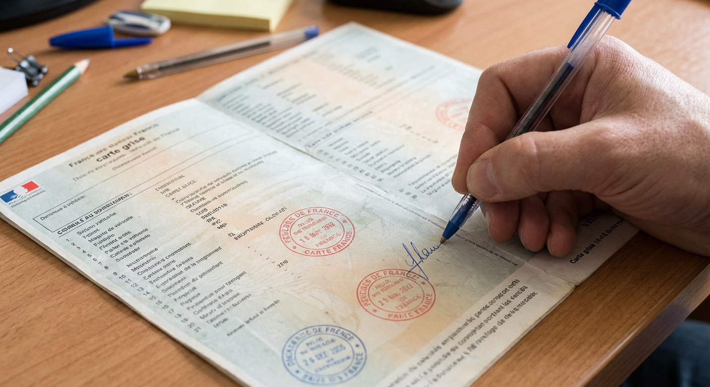 Carte grise francaise pour demarches vente vehicule accidente