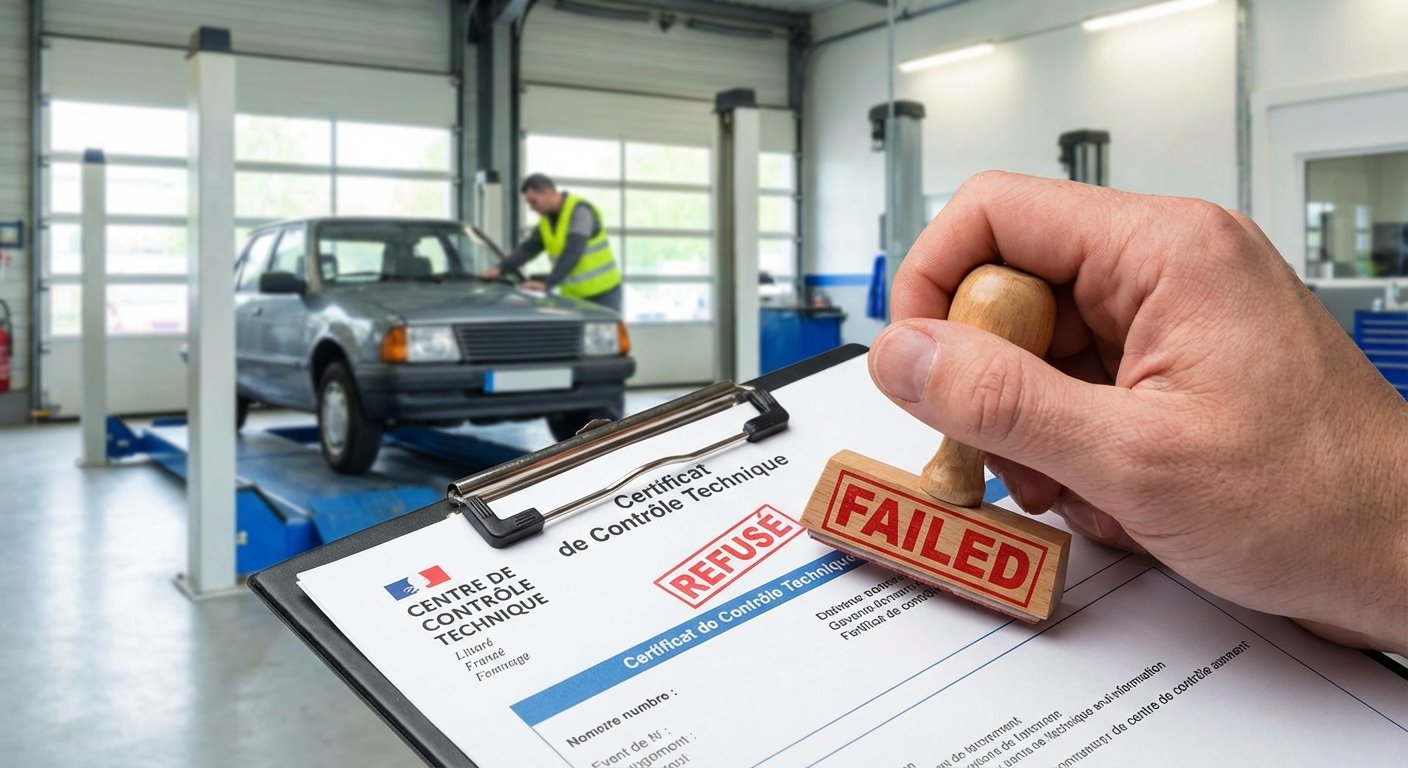 Contrôle technique refusé pour une voiture en vente
