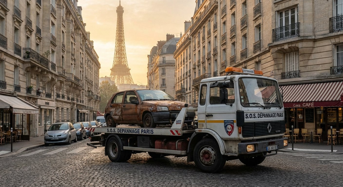 Depanneuse pour enlèvement d'épave en Île-de-France