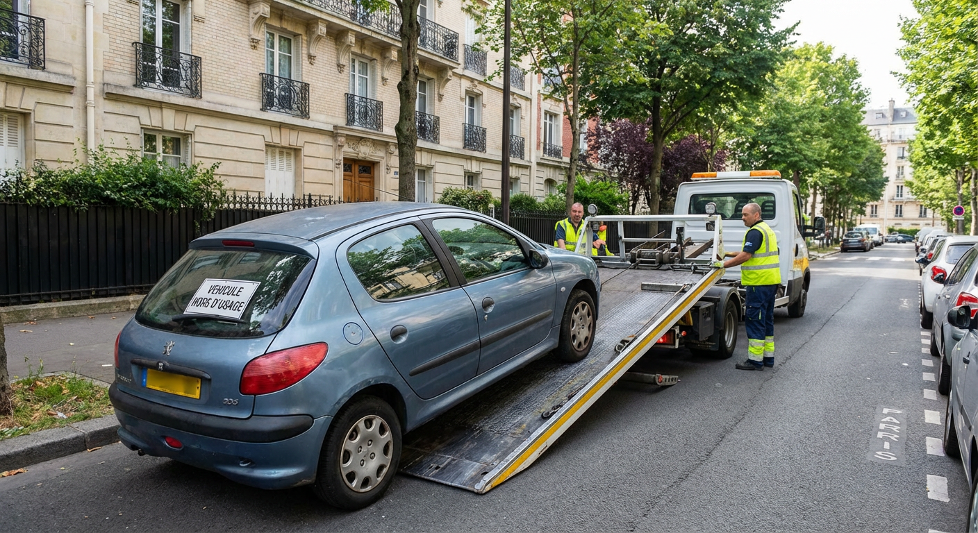 Enlèvement épave en Île-de-France : tarifs et services gratuits