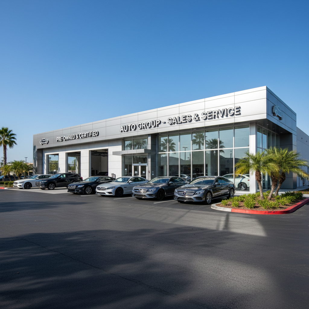 Façade extérieure d’un garage professionnel de rachat automobile