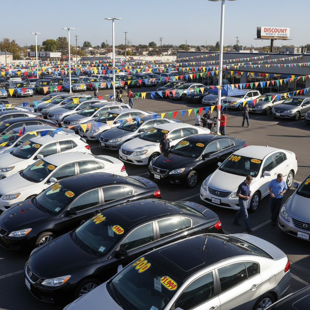 Parc de voitures d’occasion en vente chez un concessionnaire