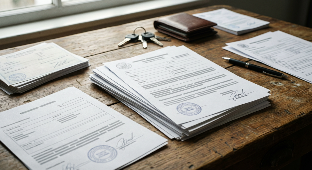 Documents papiers vente voiture sans controle technique