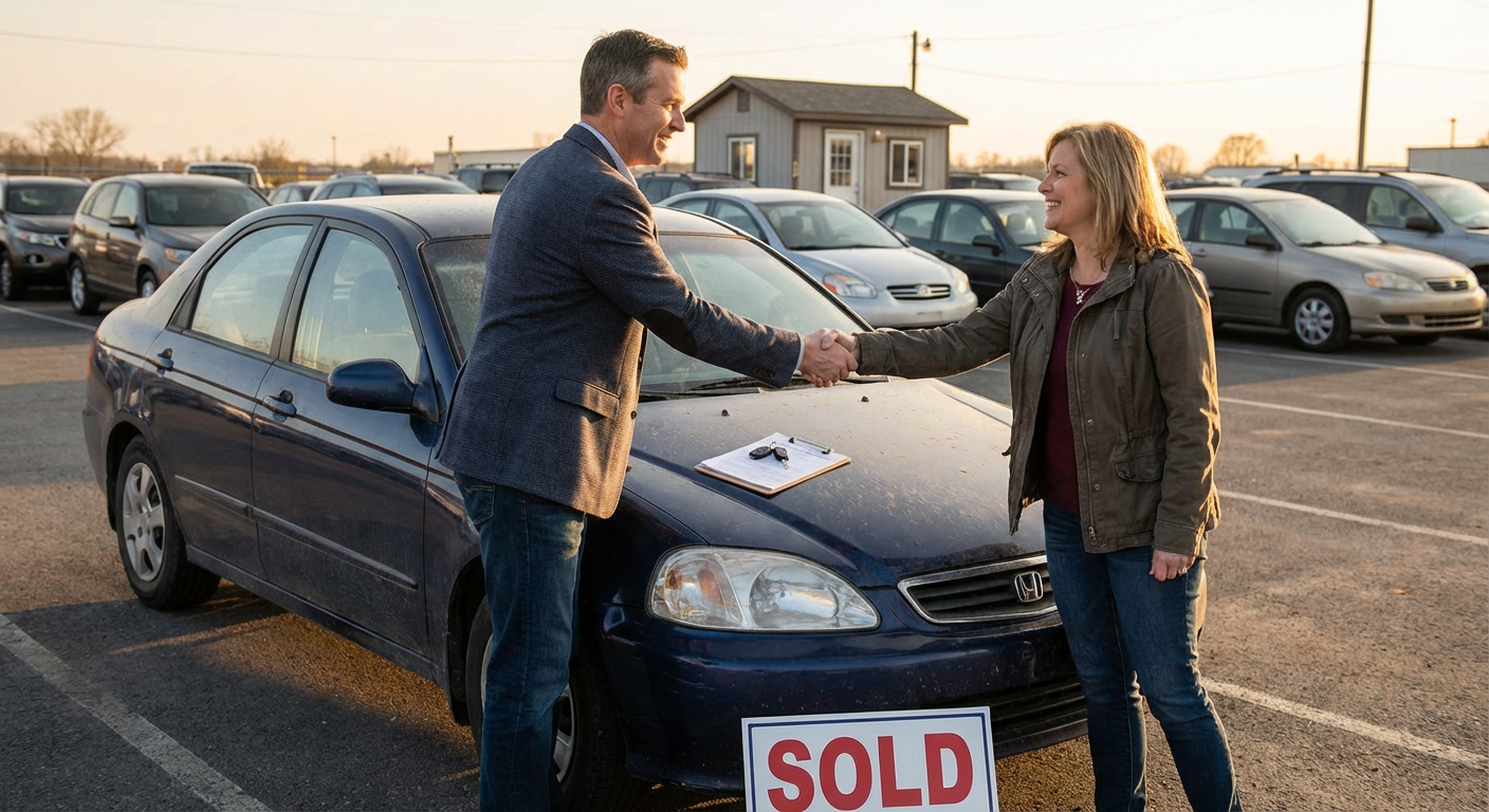 Transaction de vente de voiture entre particuliers avec documents